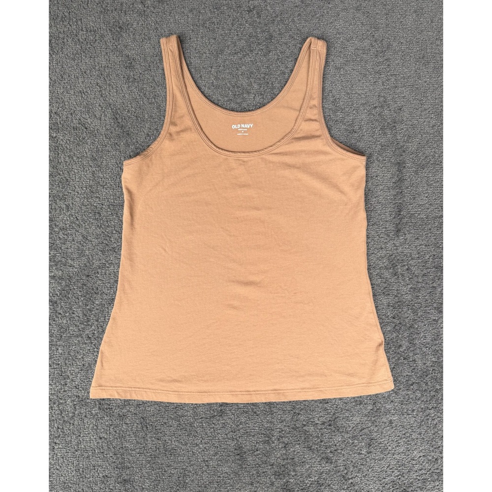 Old Navy First-Layer Tank Top Womens Medium Tan Brown Scoop Neck Basic Top